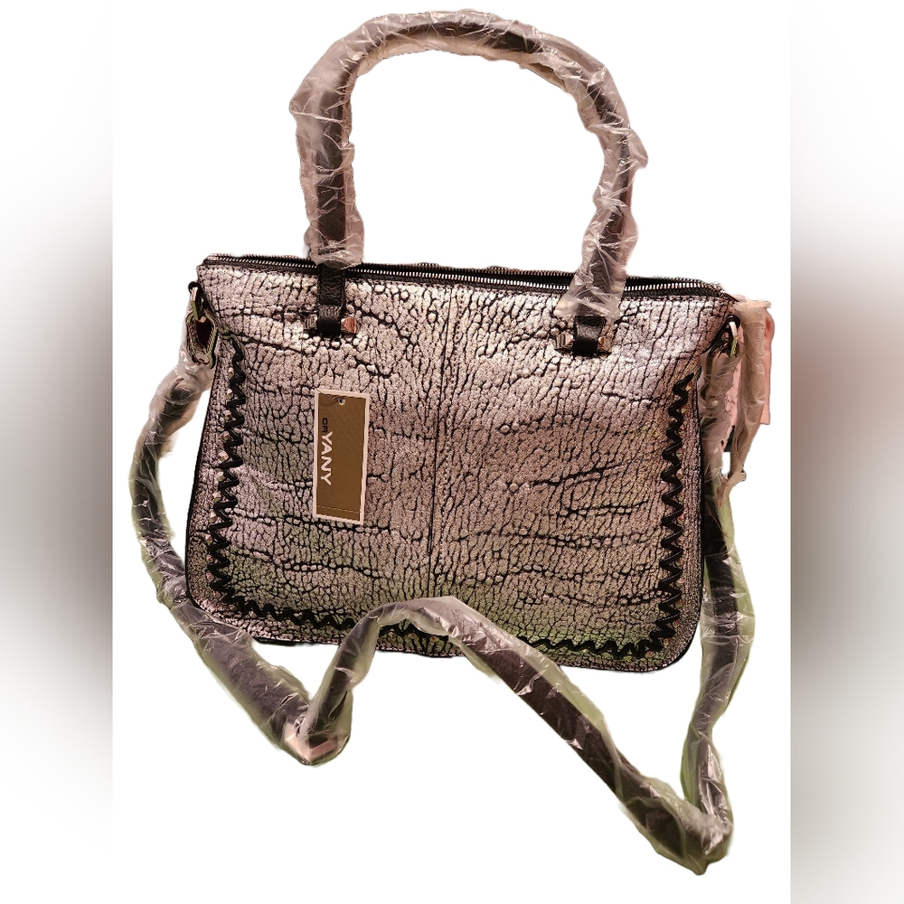 OrYany Silver Black Leather Bag